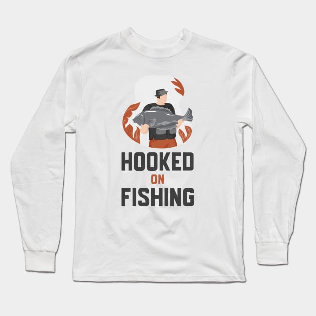 Hooked On Fishing Long Sleeve T-Shirt by Jitesh Kundra